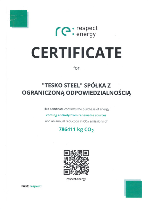 Certificate Respect Energy
